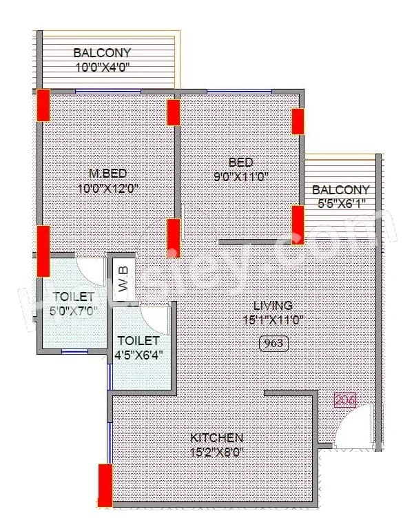Unit plan - 713 sq.ft.
