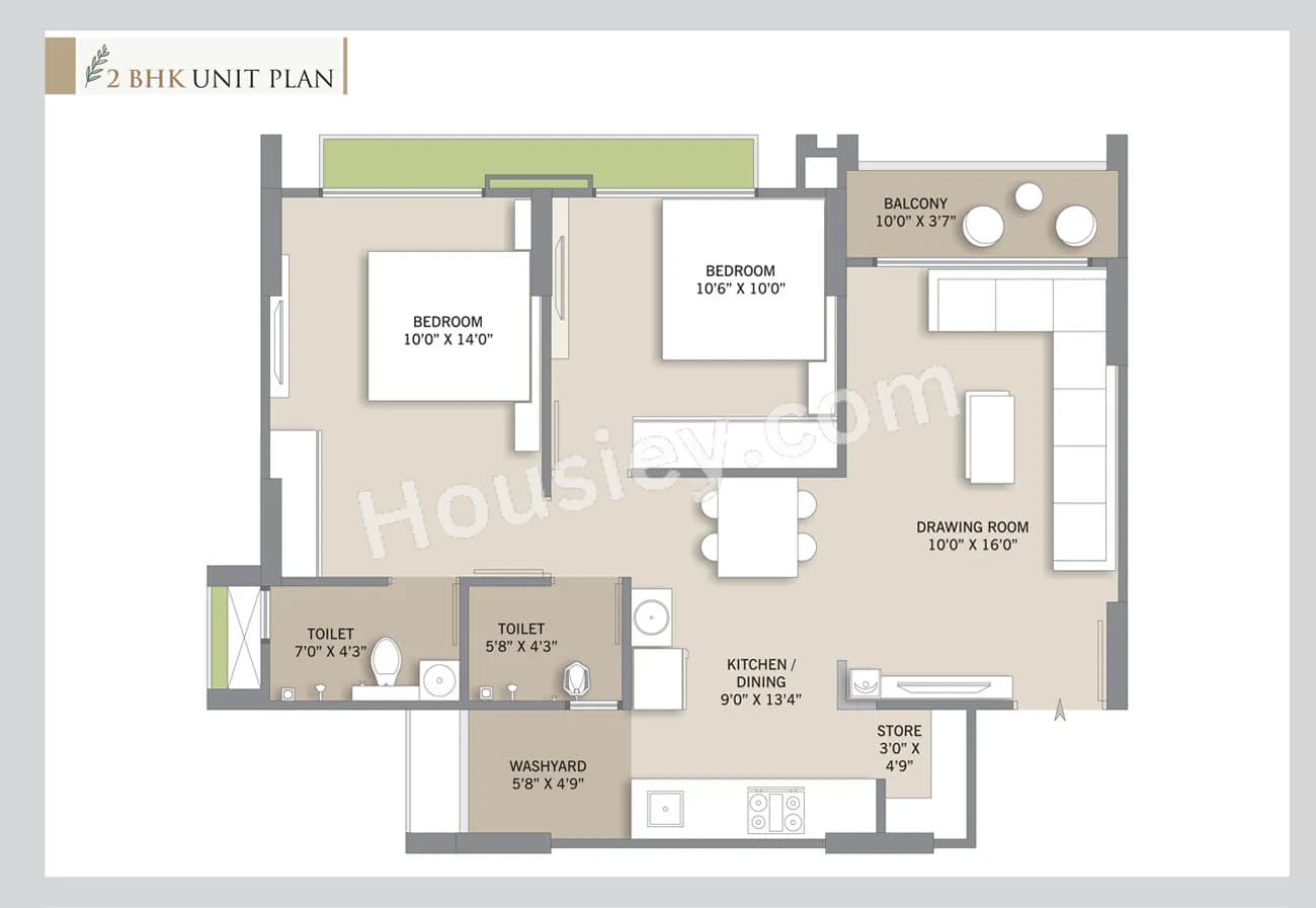 Unit plan - 685 sq.ft.