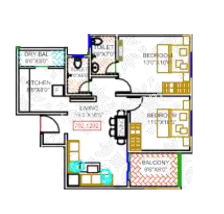 Unit plan - 715 sq.ft.