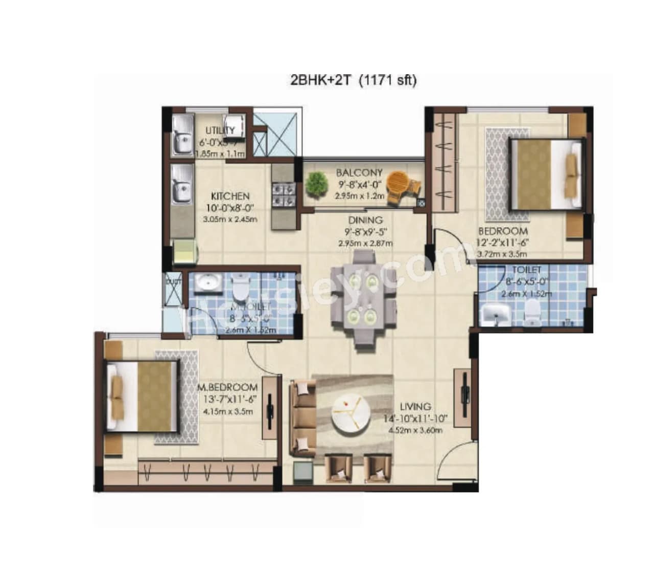 Unit plan - 787 sq.ft.