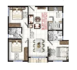 Unit plan - 822 sq.ft.