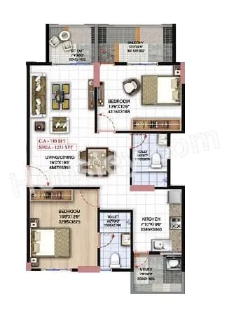 Unit plan - 743 sq.ft.
