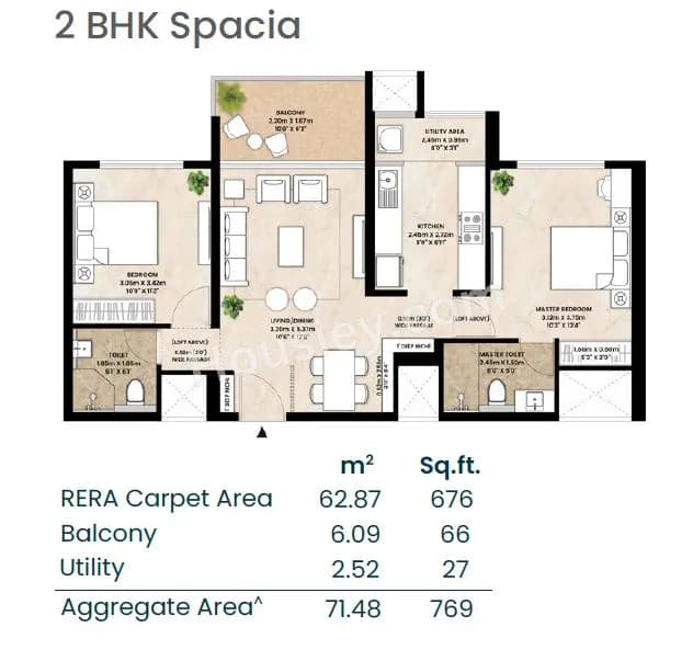 Unit plan - 769 sq.ft.