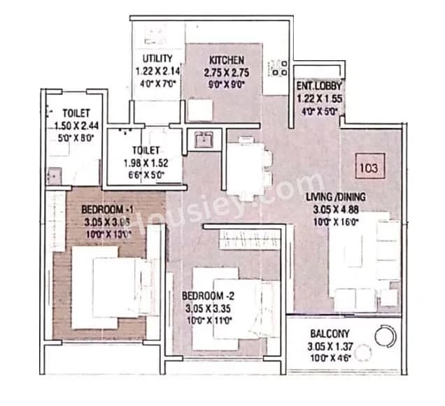Unit plan - 764 sq.ft.