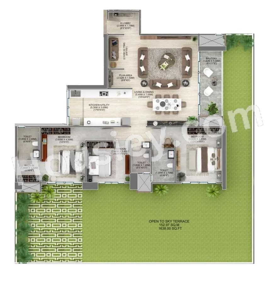 Unit plan - 1711 sq.ft.