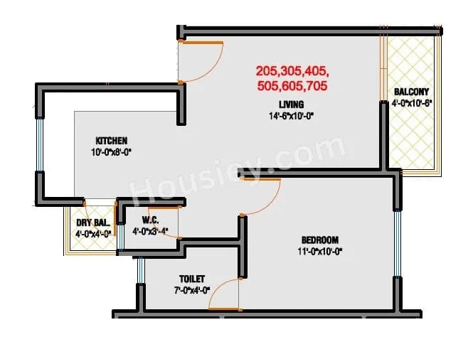 Unit plan - 420 sq.ft.