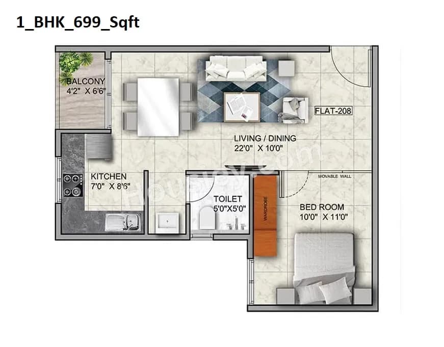 Unit plan - 433 sq.ft.