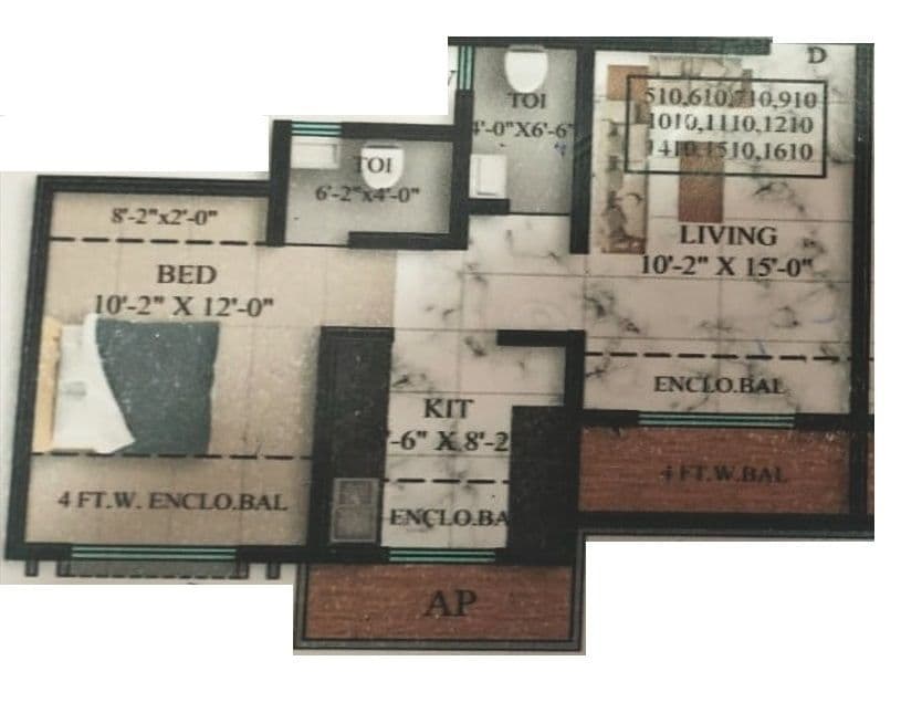 Unit plan - 520 sq.ft.