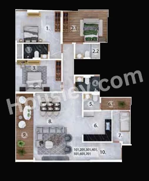 Unit plan - 1403 sq.ft.