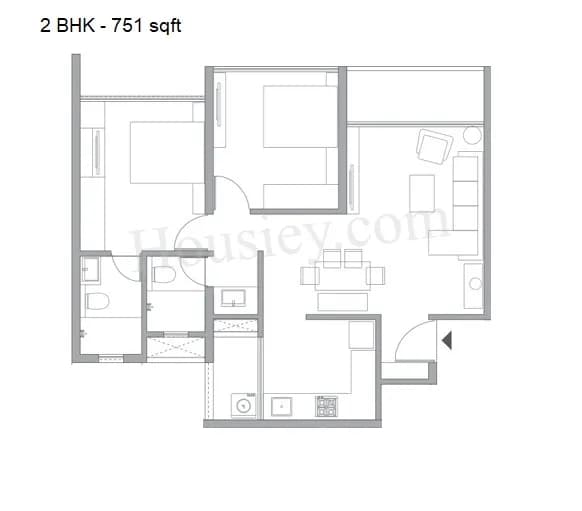 Unit plan - 751 sq.ft.
