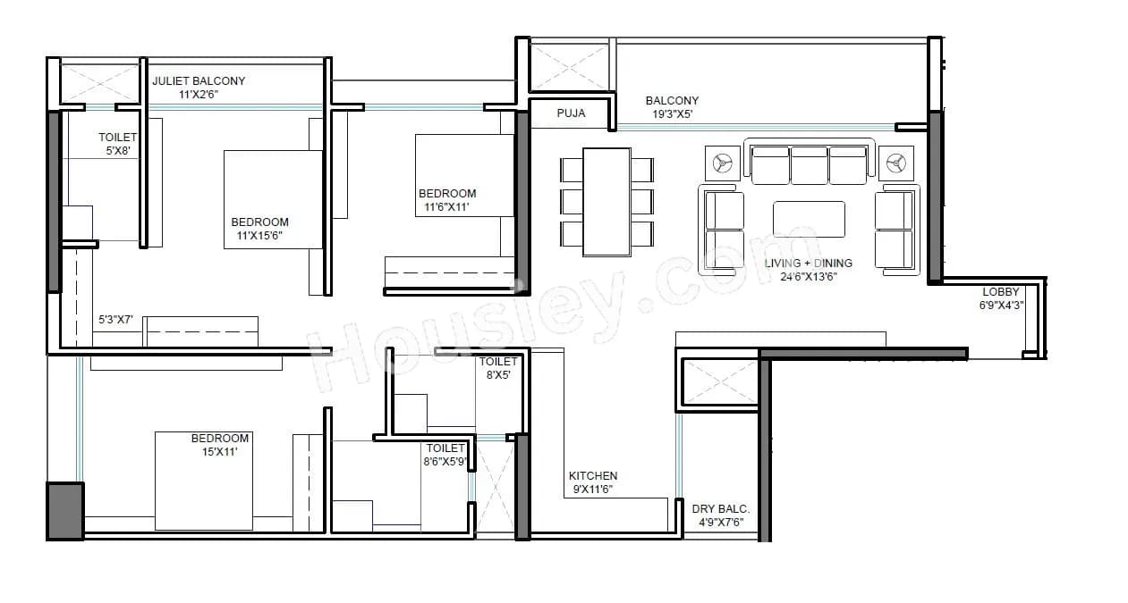Unit plan - 1372 sq.ft.