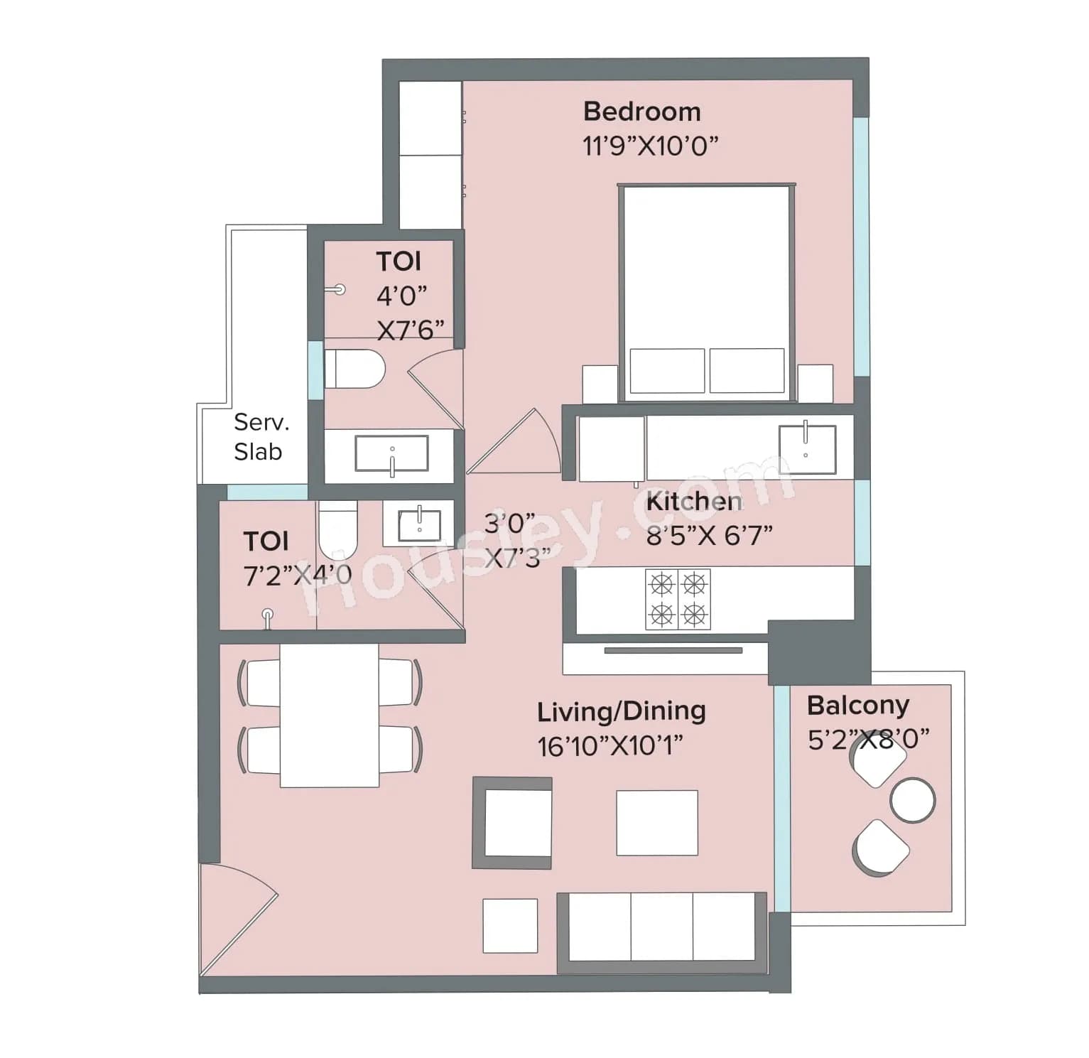 Unit plan - 459 sq.ft.