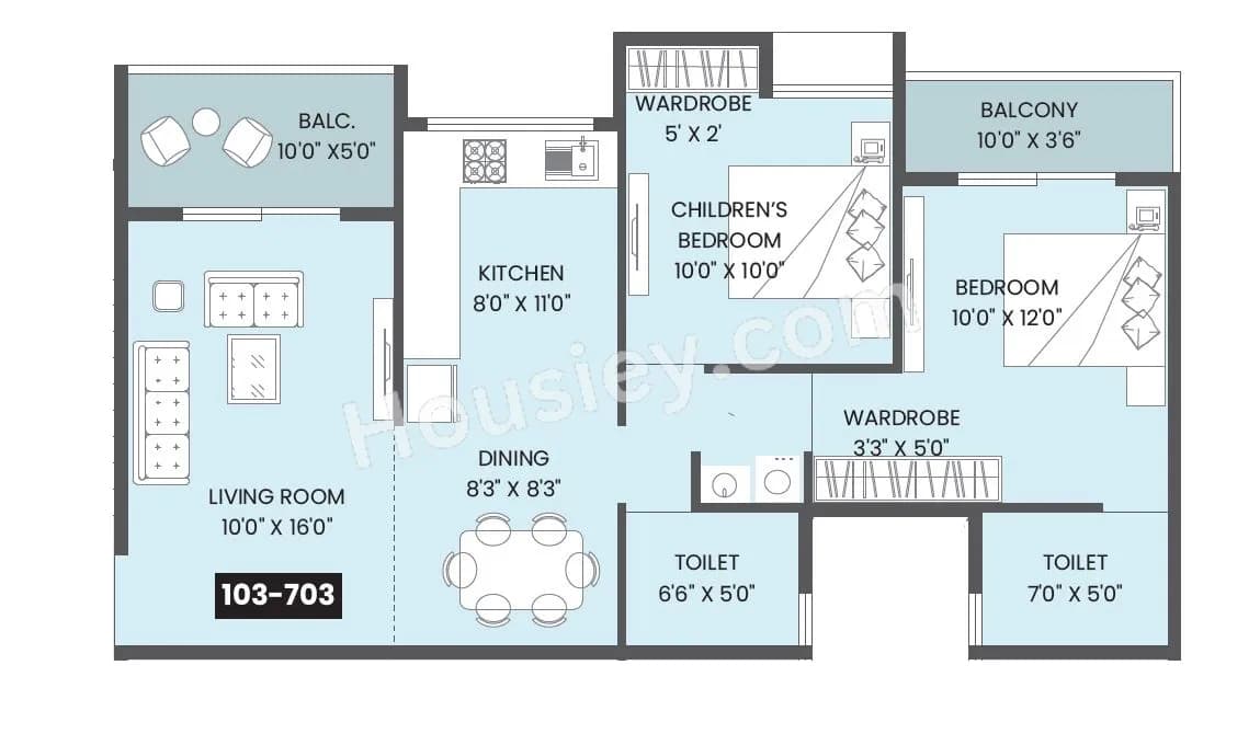 Unit plan - 787 sq.ft.