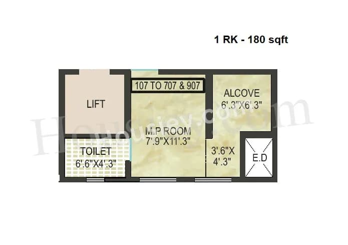 Unit plan - 180 sq.ft.