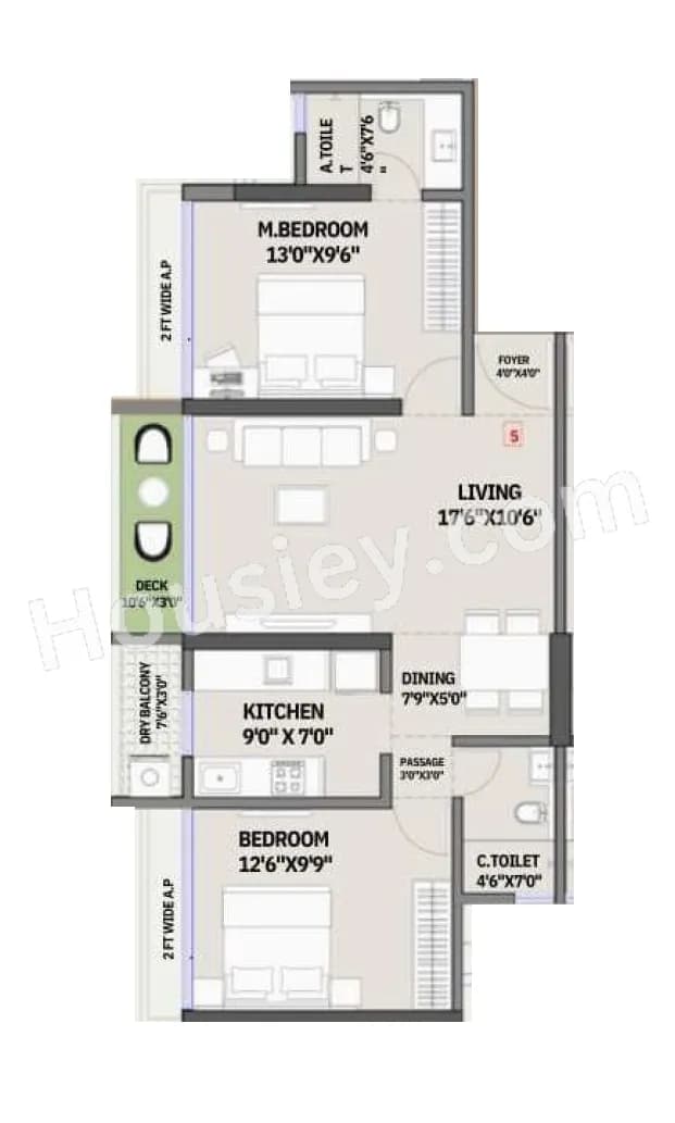 Unit plan - 765 sq.ft.
