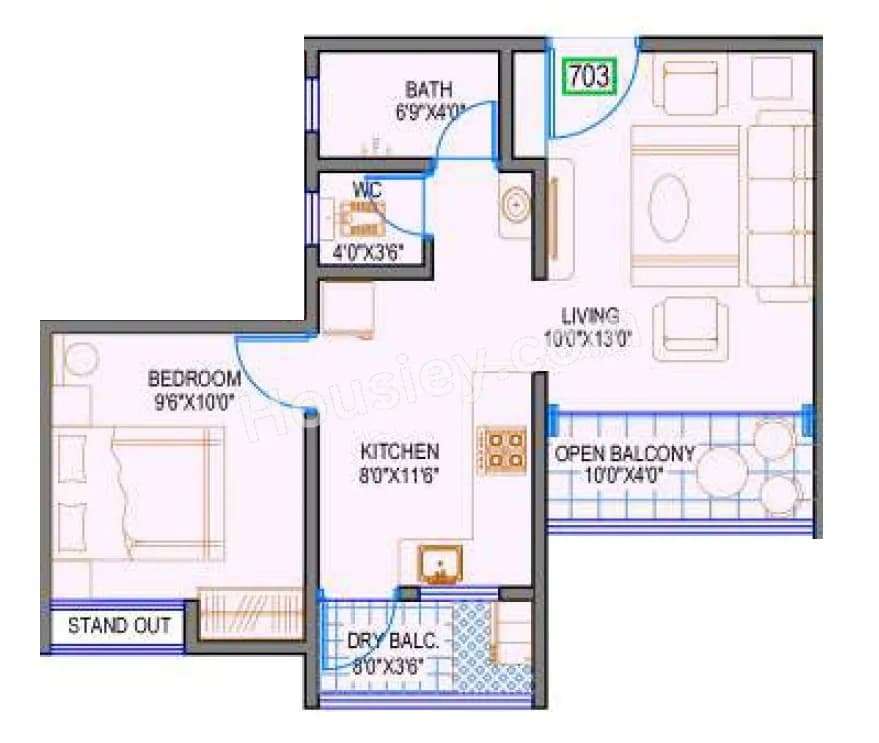 Unit plan - 468 sq.ft.