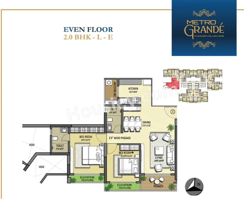 Unit plan - 864 sq.ft.