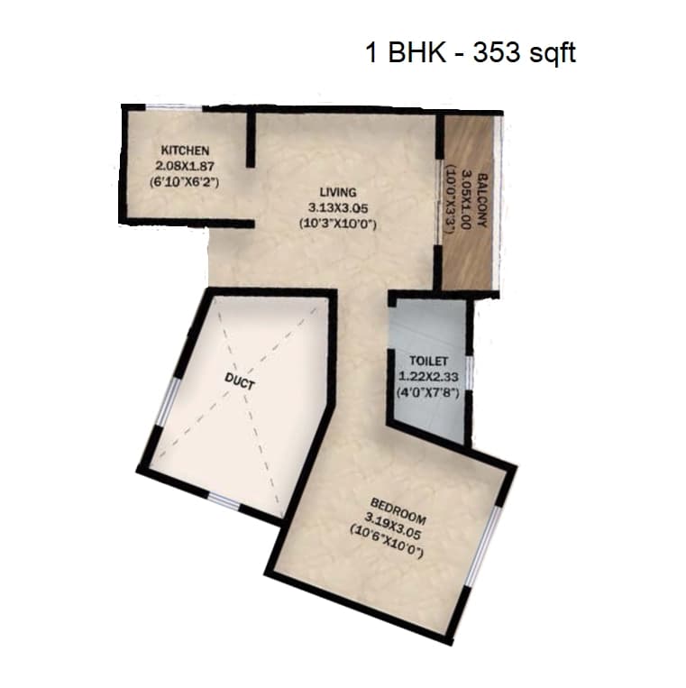 Unit plan - 353 sq.ft.