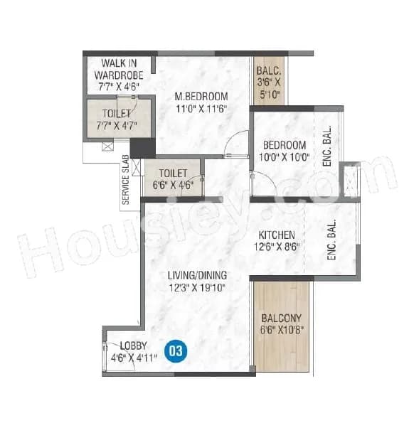 Unit plan - 860 sq.ft.