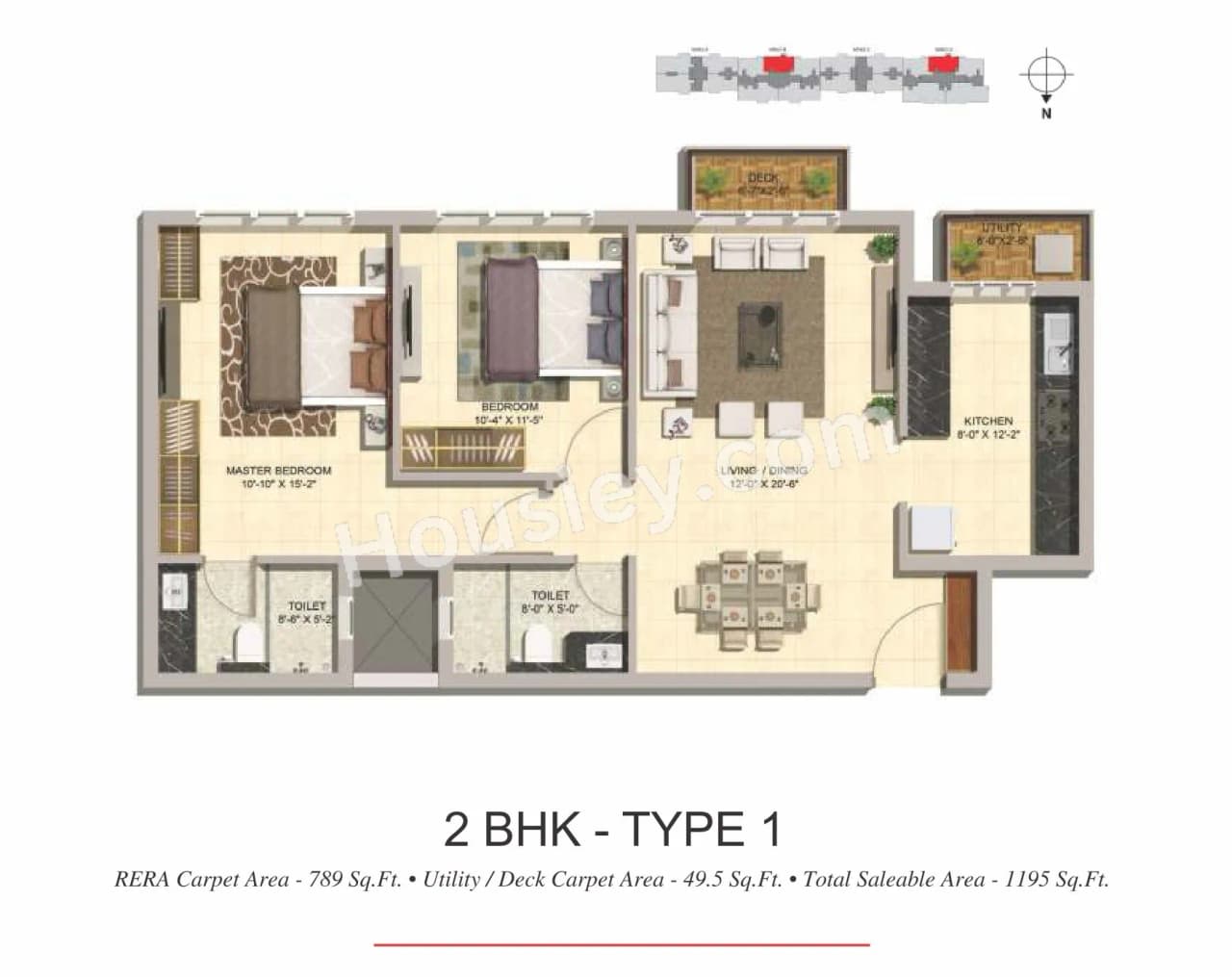 Unit plan - 838 sq.ft.