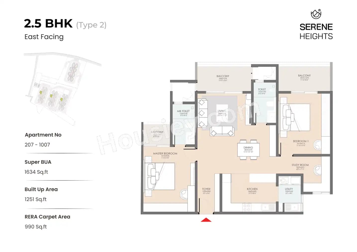 Unit plan - 990 sq.ft.