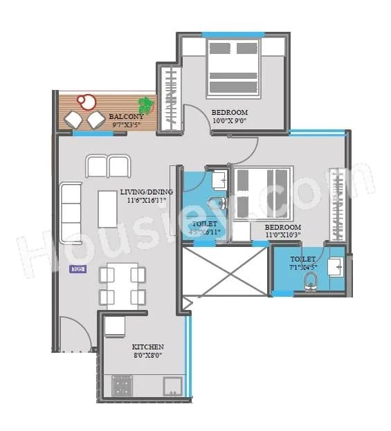 Unit plan - 681 sq.ft.