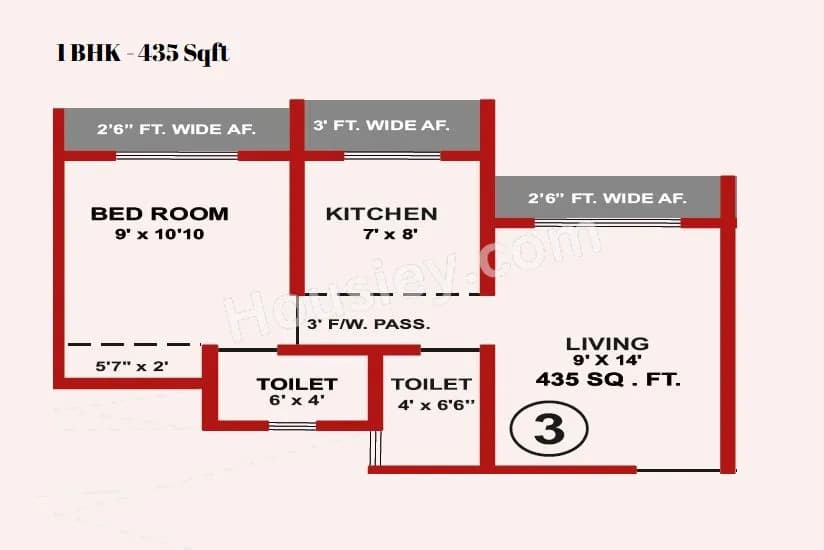 Unit plan - 435 sq.ft.