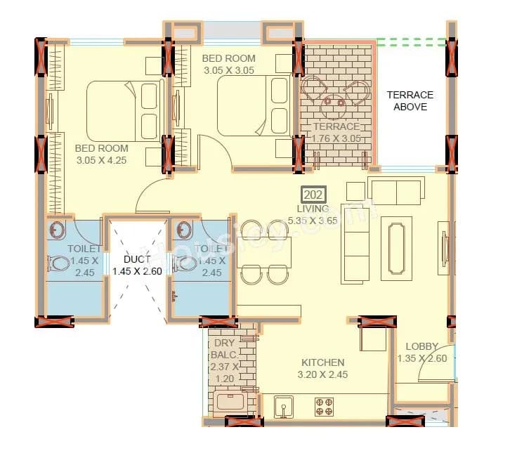 Unit plan - 801 sq.ft.
