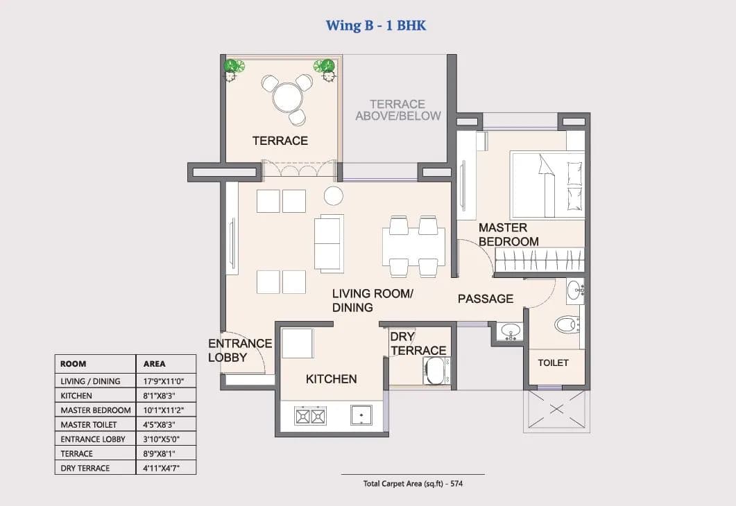 Unit plan - 574 sq.ft.