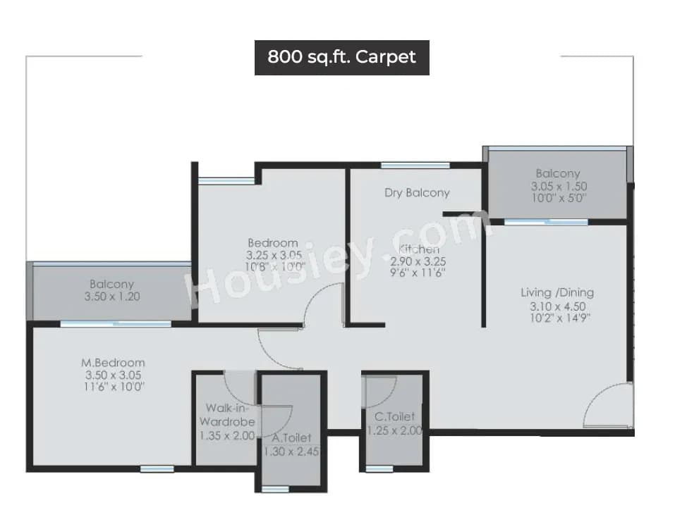 Unit plan - 800 sq.ft.