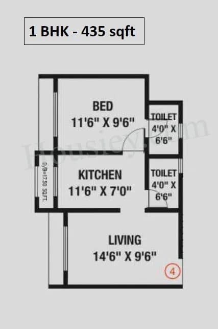 Unit plan - 435 sq.ft.