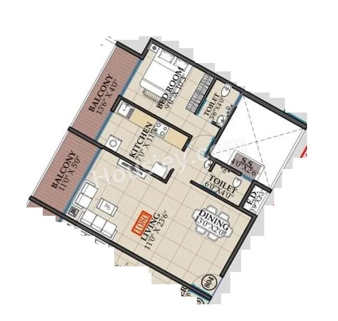 Unit plan - 536 sq.ft.