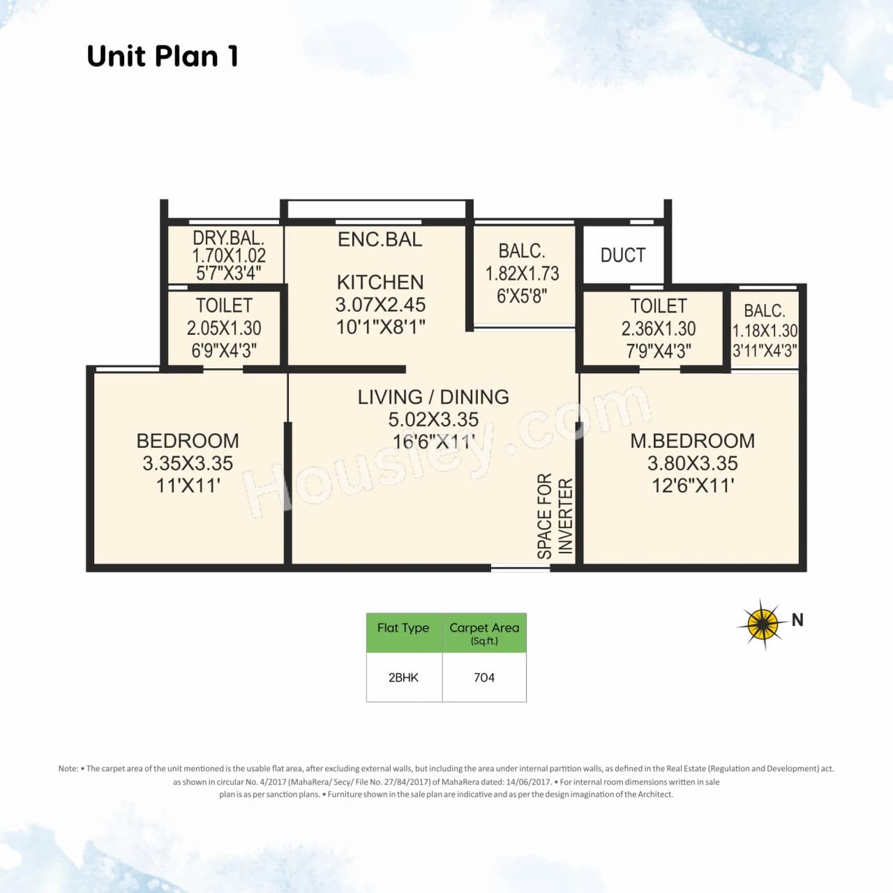 Unit plan - 704 sq.ft.