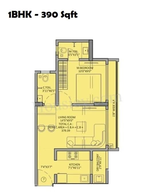 Unit plan - 390 sq.ft.
