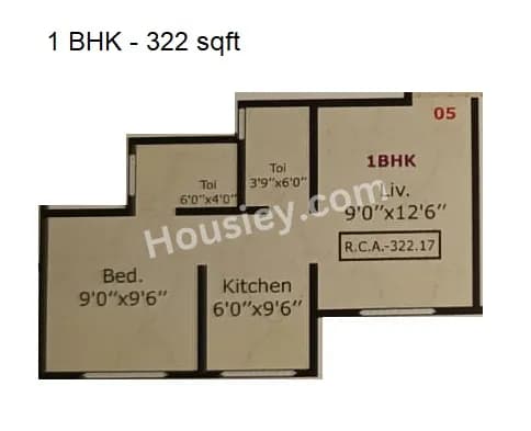 Unit plan - 322 sq.ft.