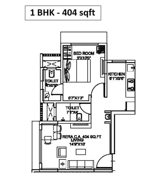 Unit plan - 404 sq.ft.