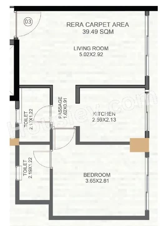 Unit plan - 425 sq.ft.