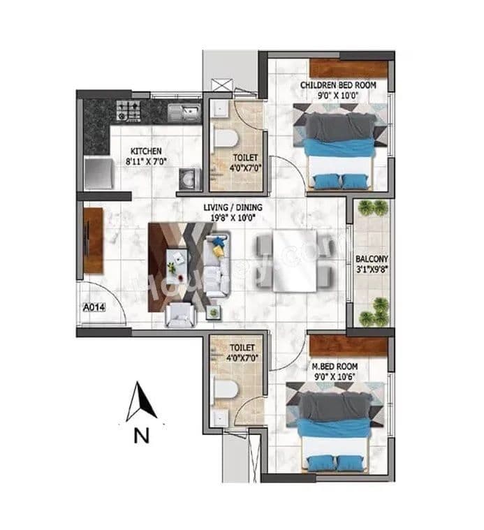 Unit plan - 521 sq.ft.
