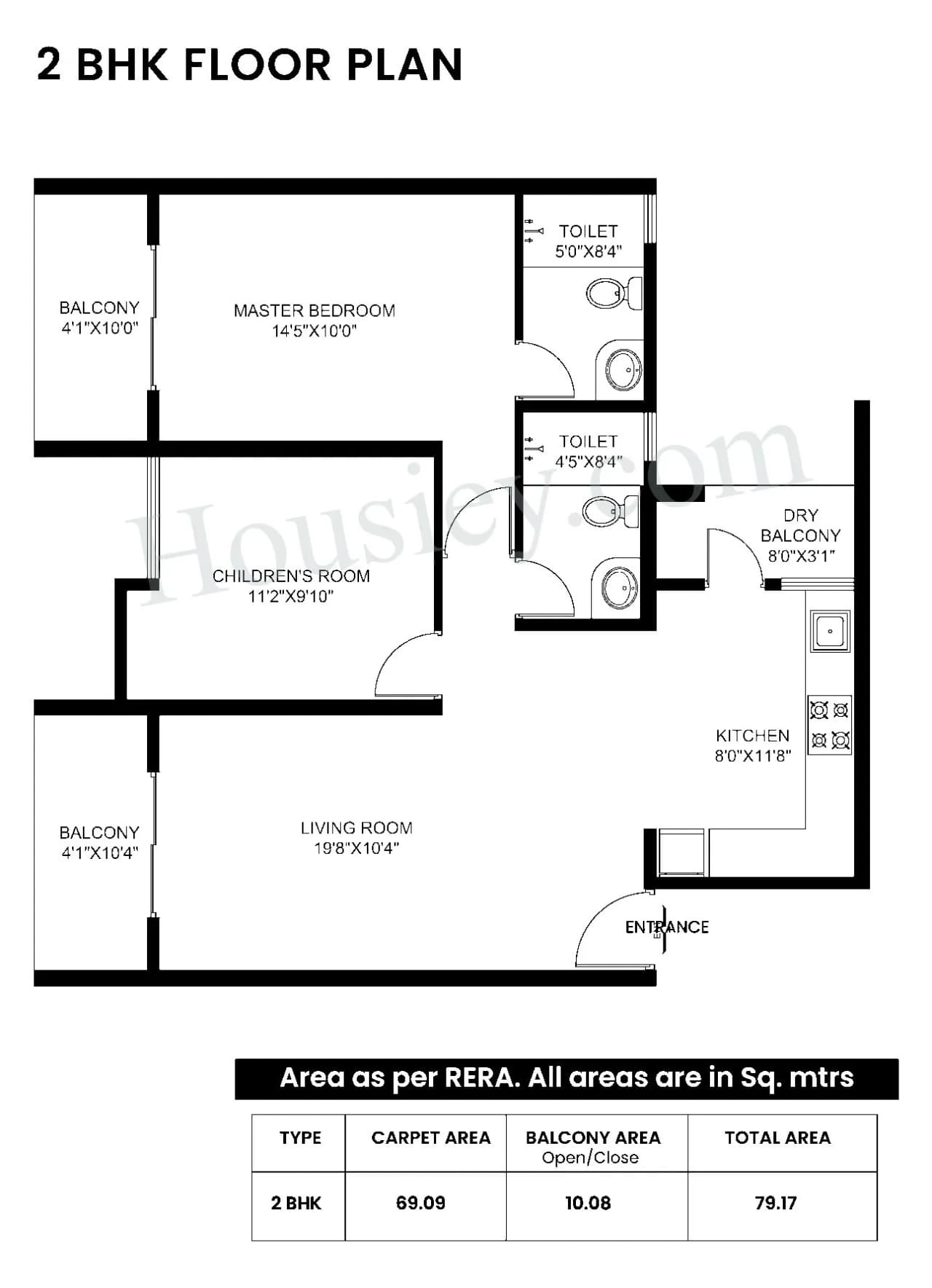 Unit plan - 852 sq.ft.