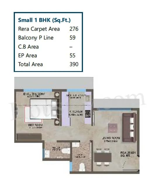Unit plan - 390 sq.ft.