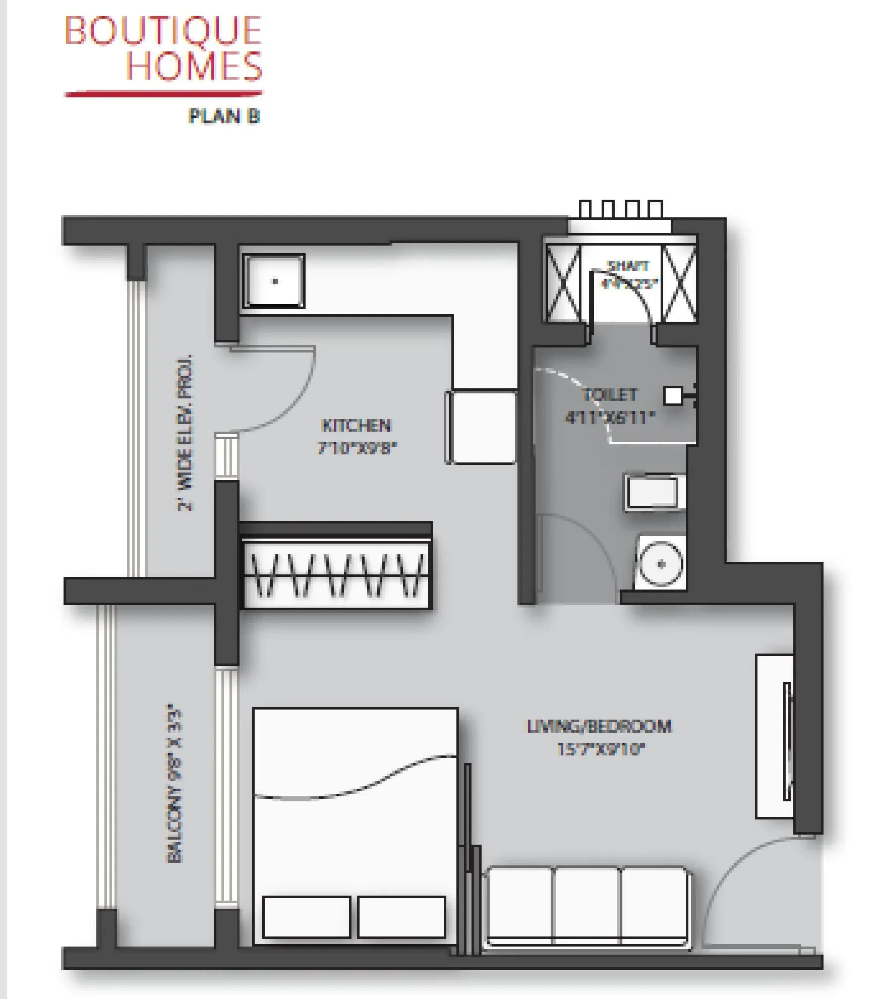 Unit plan - 282 sq.ft.