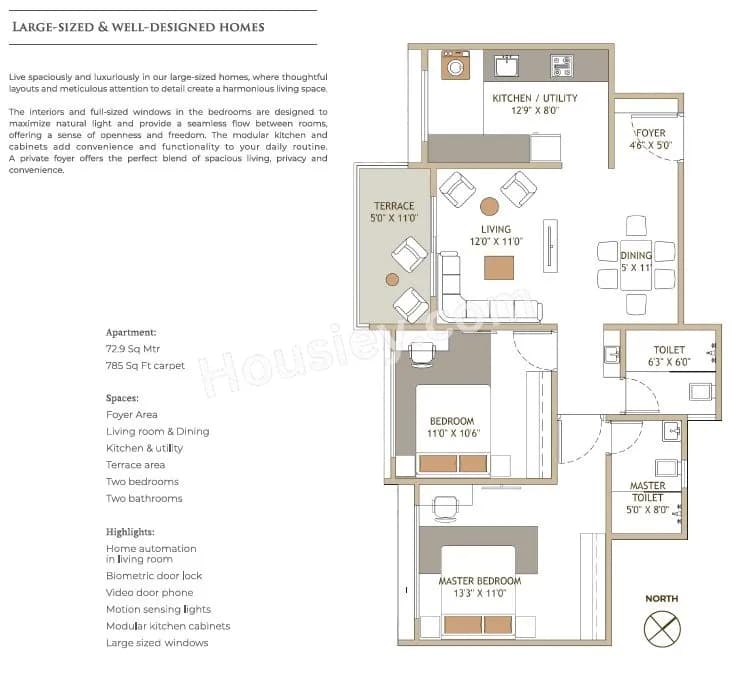 Unit plan - 785 sq.ft.