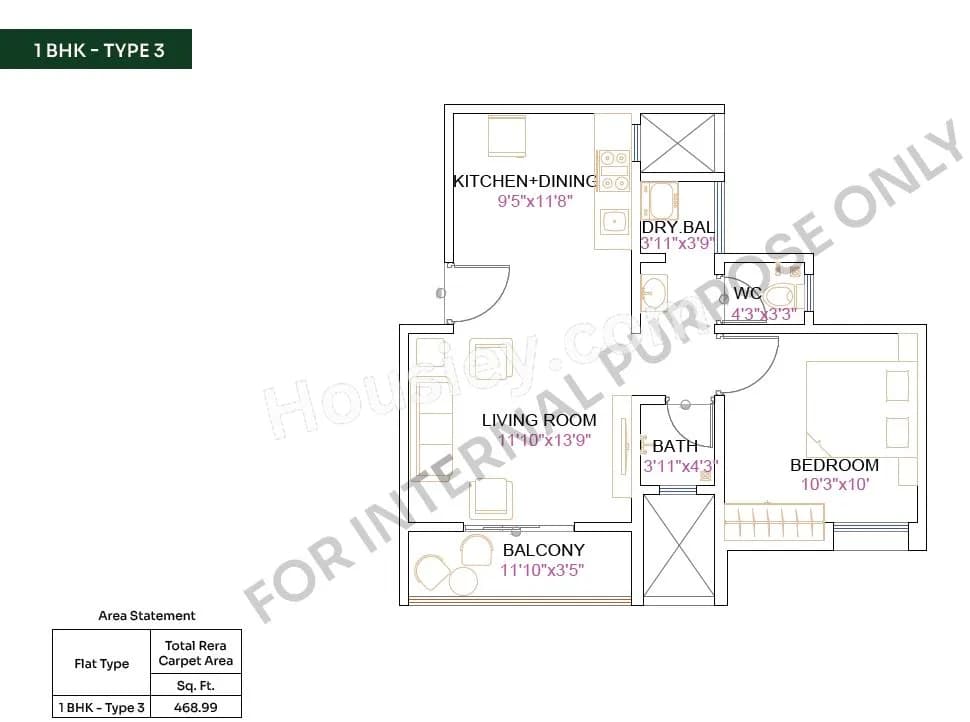 Unit plan - 468 sq.ft.
