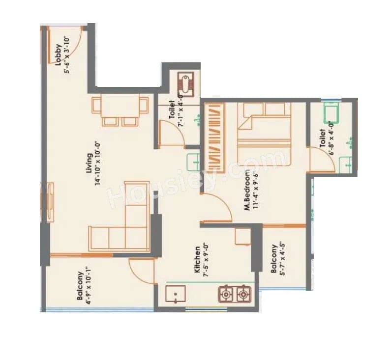 Unit plan - 522 sq.ft.