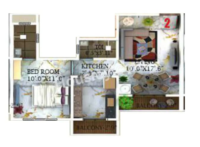 Unit plan - 415 sq.ft.