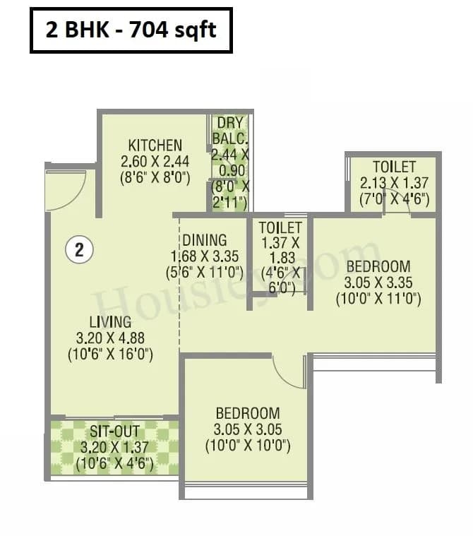 Unit plan - 704 sq.ft.