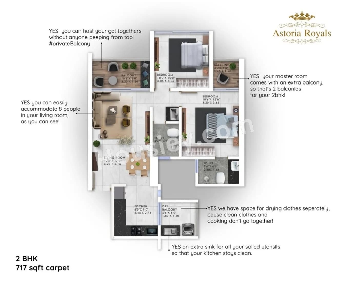 Unit plan - 717 sq.ft.