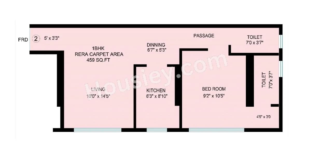 Unit plan - 459 sq.ft.