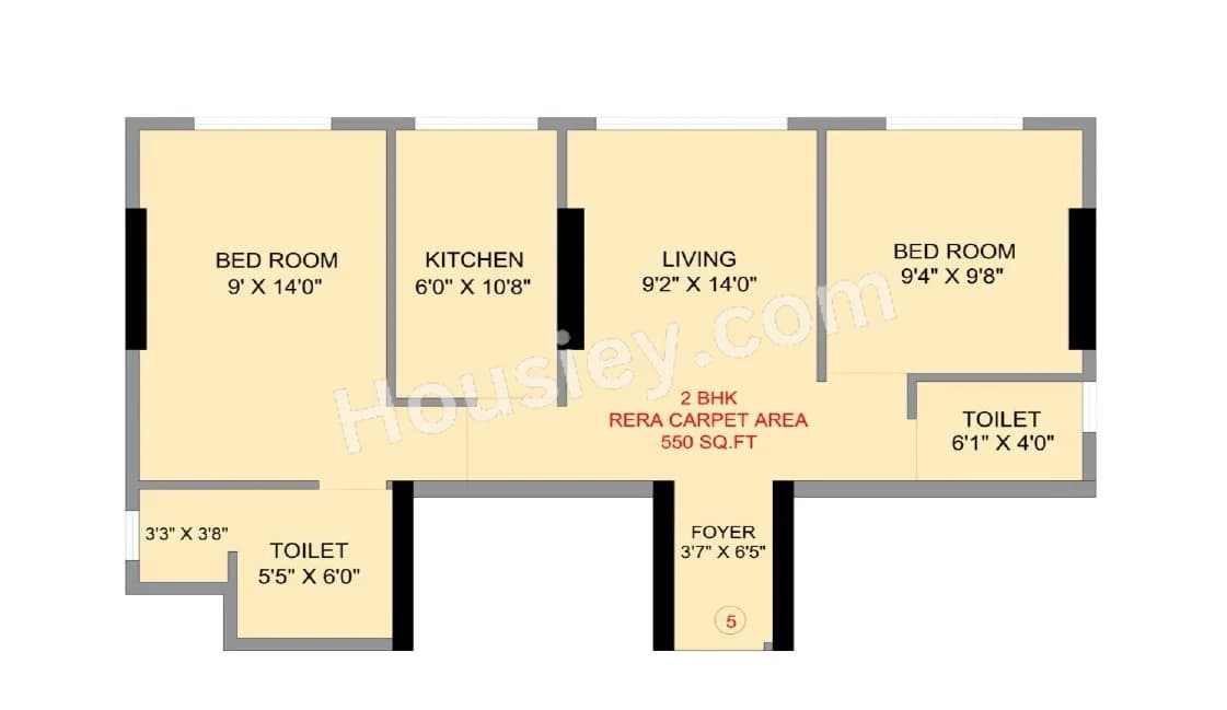 Unit plan - 550 sq.ft.