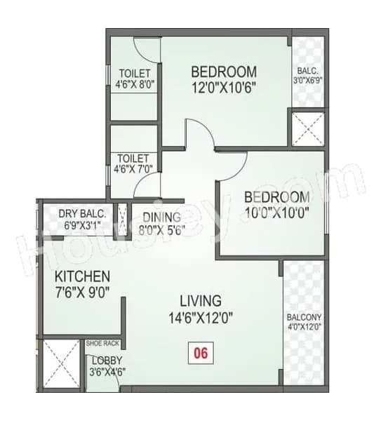Unit plan - 754 sq.ft.